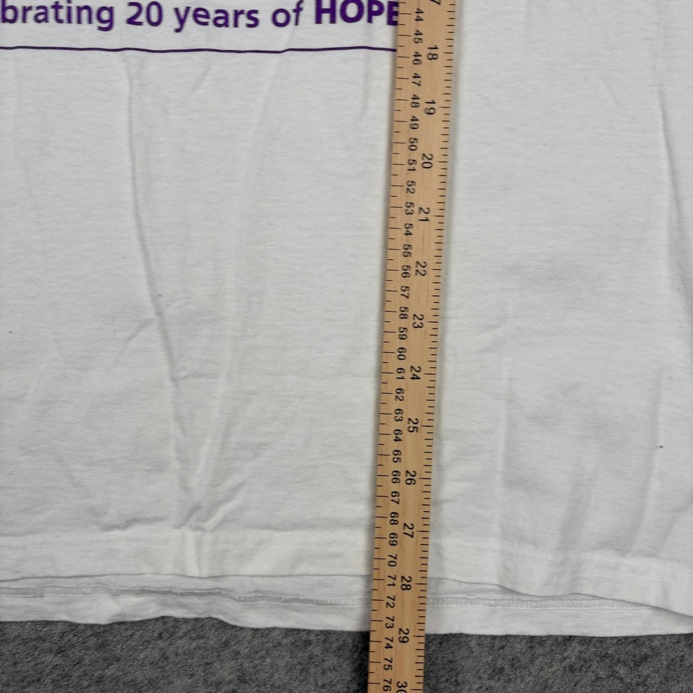 Vintage Canncer Society Relay T-Shirt Mens 2XL American For Life White Y2K 90s - Picture 7 of 11